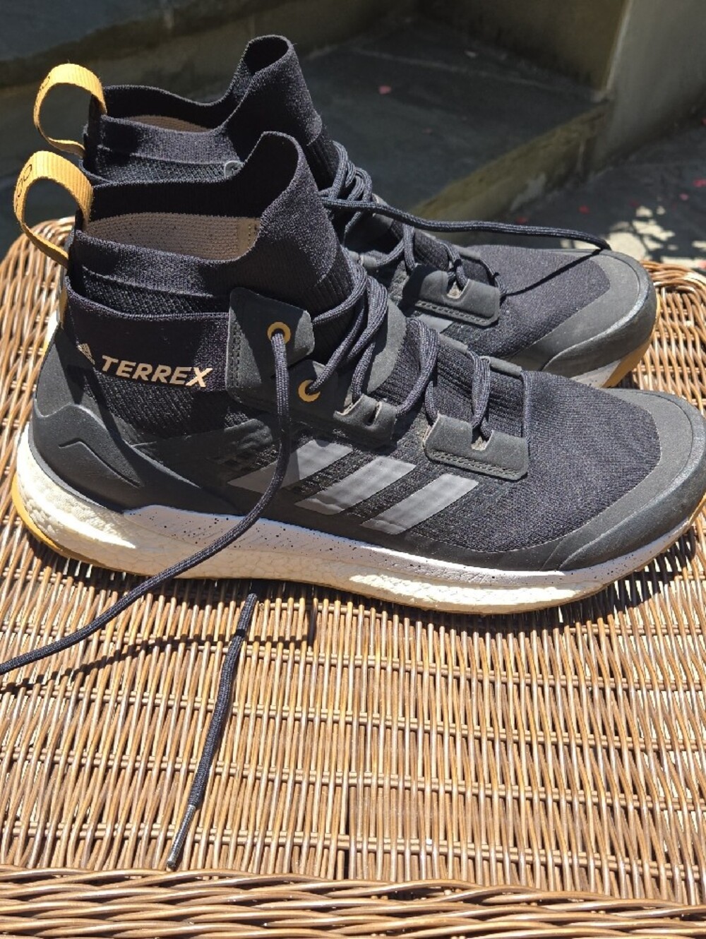adidas Terrex Black and Tan Mid-Top Trail Sneakers - Picture 10 of 16